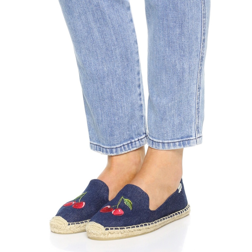 Soludos Denim Cherry Smoking Slipper Espadrille - Picture 2 of 8